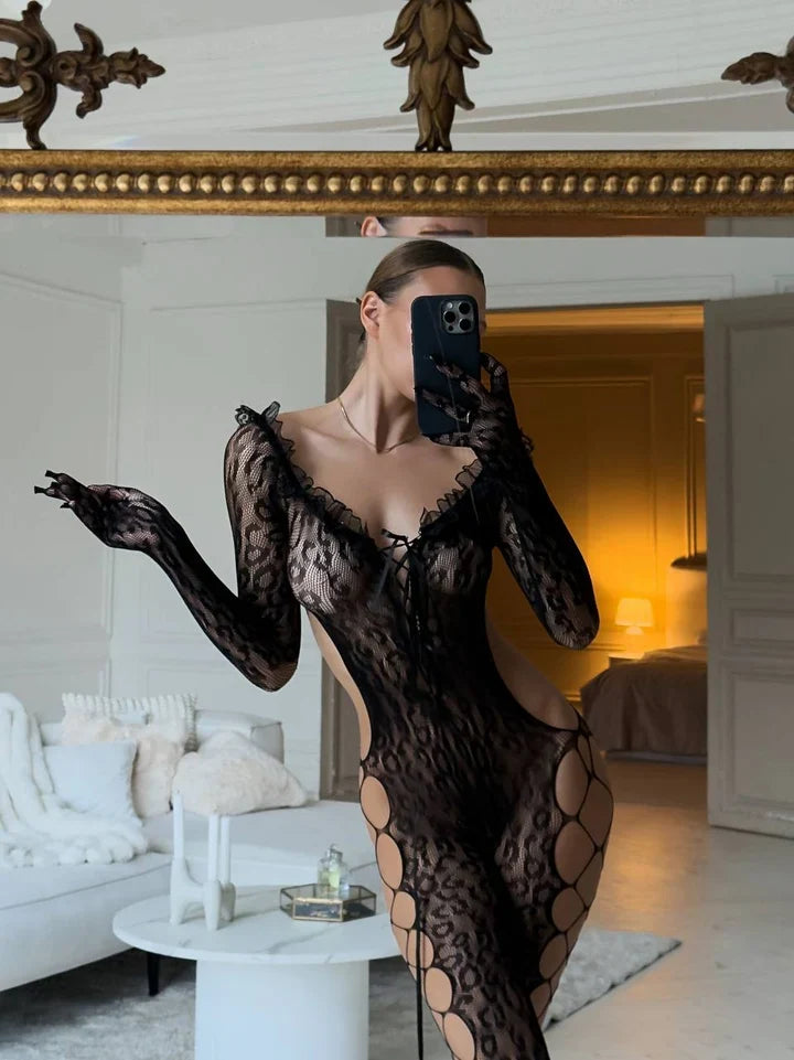 LUXURY LEOPAR VUCUT ÇORABI